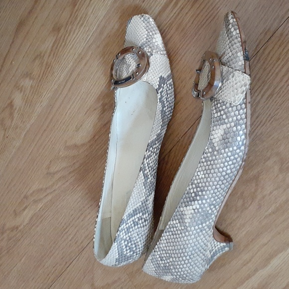 Prada Python tan leather kitten heels sz 39 9 - Picture 7 of 13